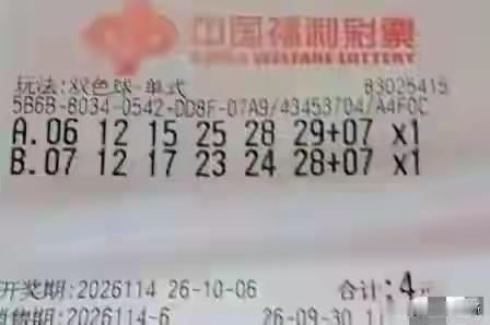 这位老兄打票比较早，大概志在必得。他的蓝球选择了，07。通过查看走势图，我感觉蓝