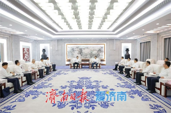 刘强于海田会见国网山东省电力公司客人