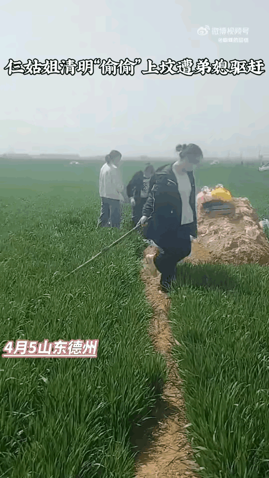 山东德州，三姑姐去上坟，被弟媳逮个正着。弟媳啥话也不说，掏出手机就是拍：还