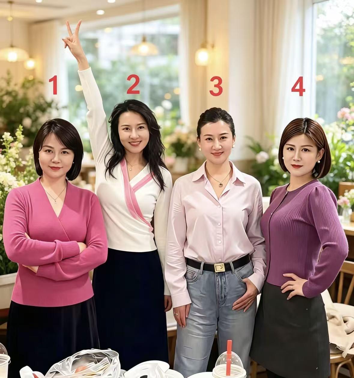 这女领导的气质真的与众不同，下面四位美女有一位是大领导，你能看出来是哪一位吗？