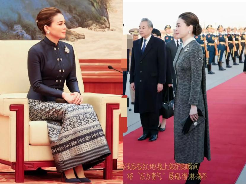 瞅瞅泰国王后的坐姿，就能猜到她平常自律到啥程度。一场1小时40分钟的