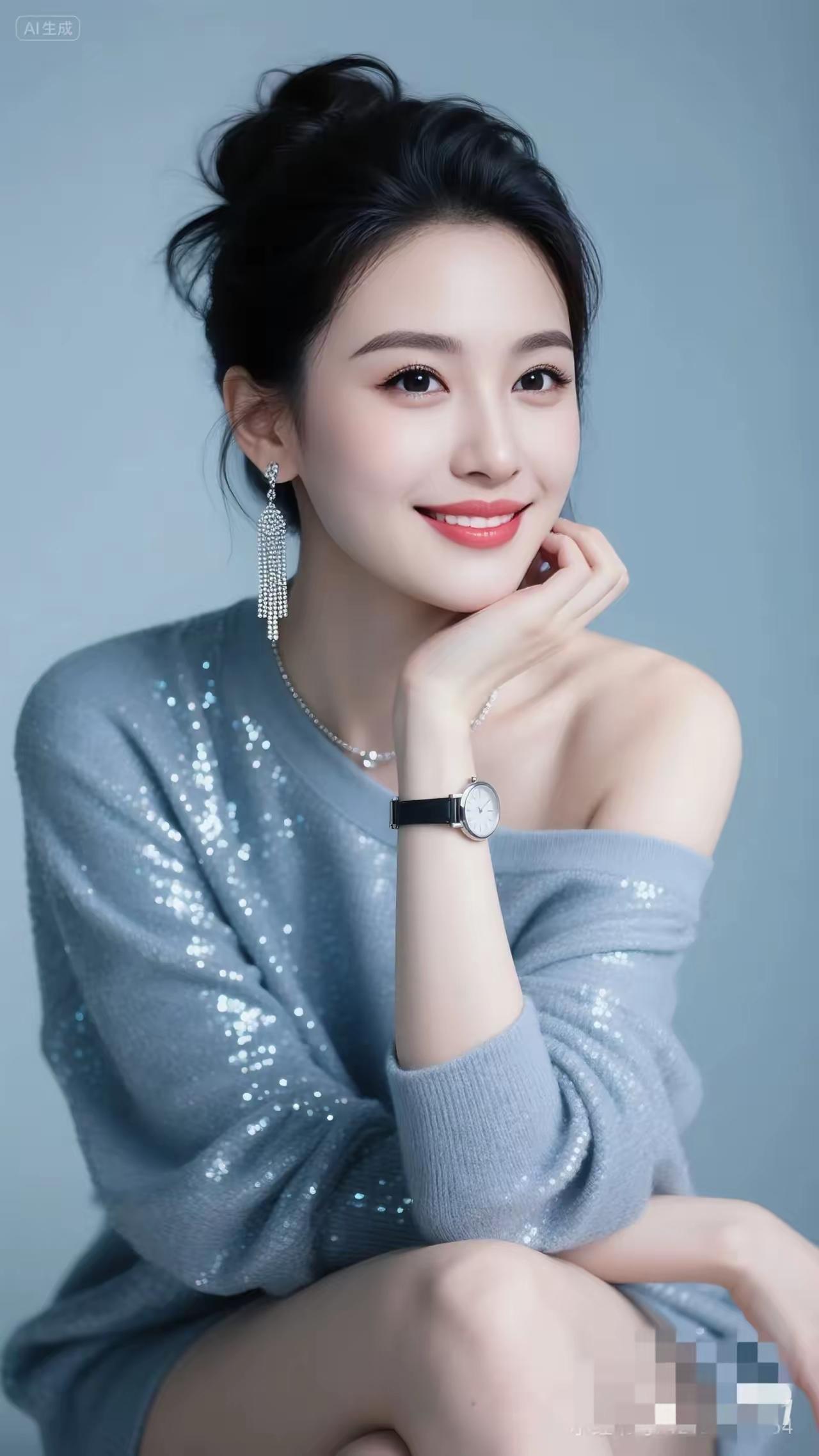 优雅气质，闪耀星河，微笑如画，时光静好。