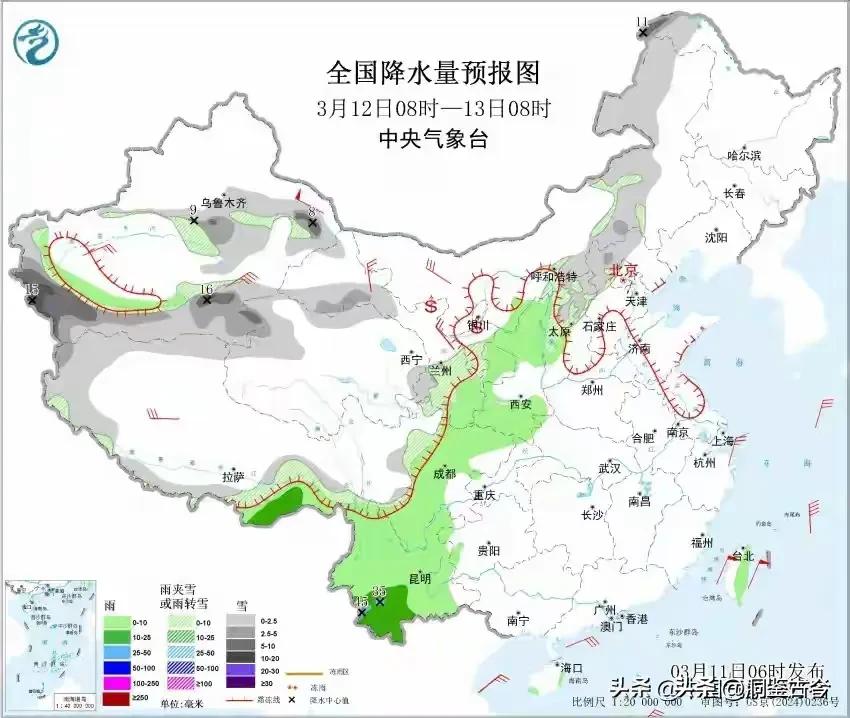 3月11日，受极地涡旋深度南下影响，全能型冷空气来袭。这股冷空气势力强大、影响复