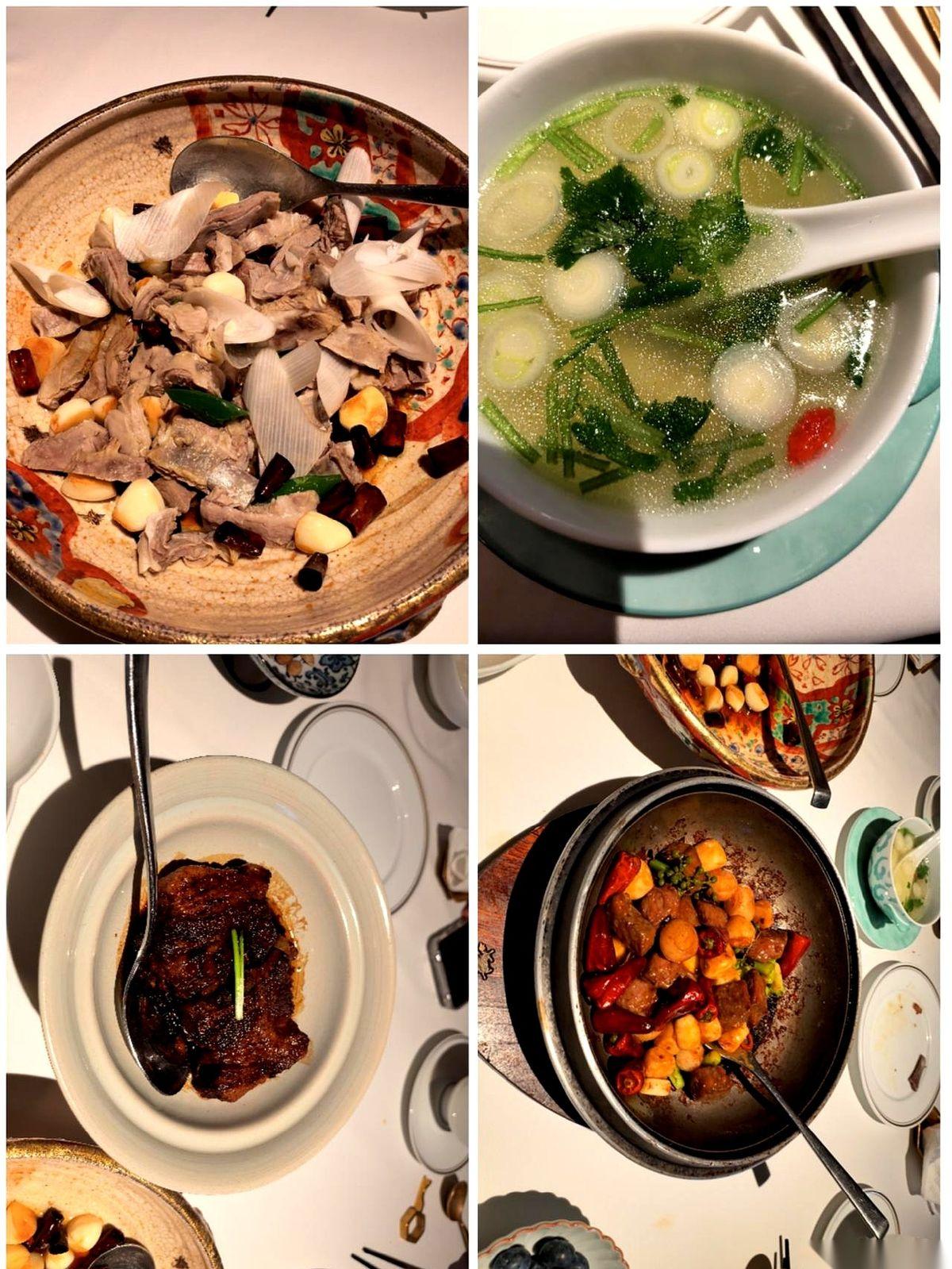 一顿饭，三千多。刷的是我闺女的卡。那个叫新荣记的，米其林一星，说是现在上海顶