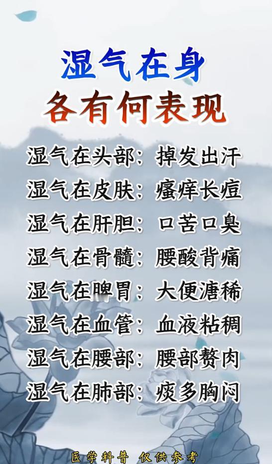 身体不同部位有湿气，分别会有哪些信号