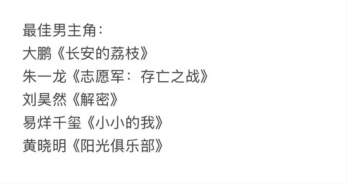 金鸡影帝影后究竟会是谁呢？都是实力派啊！