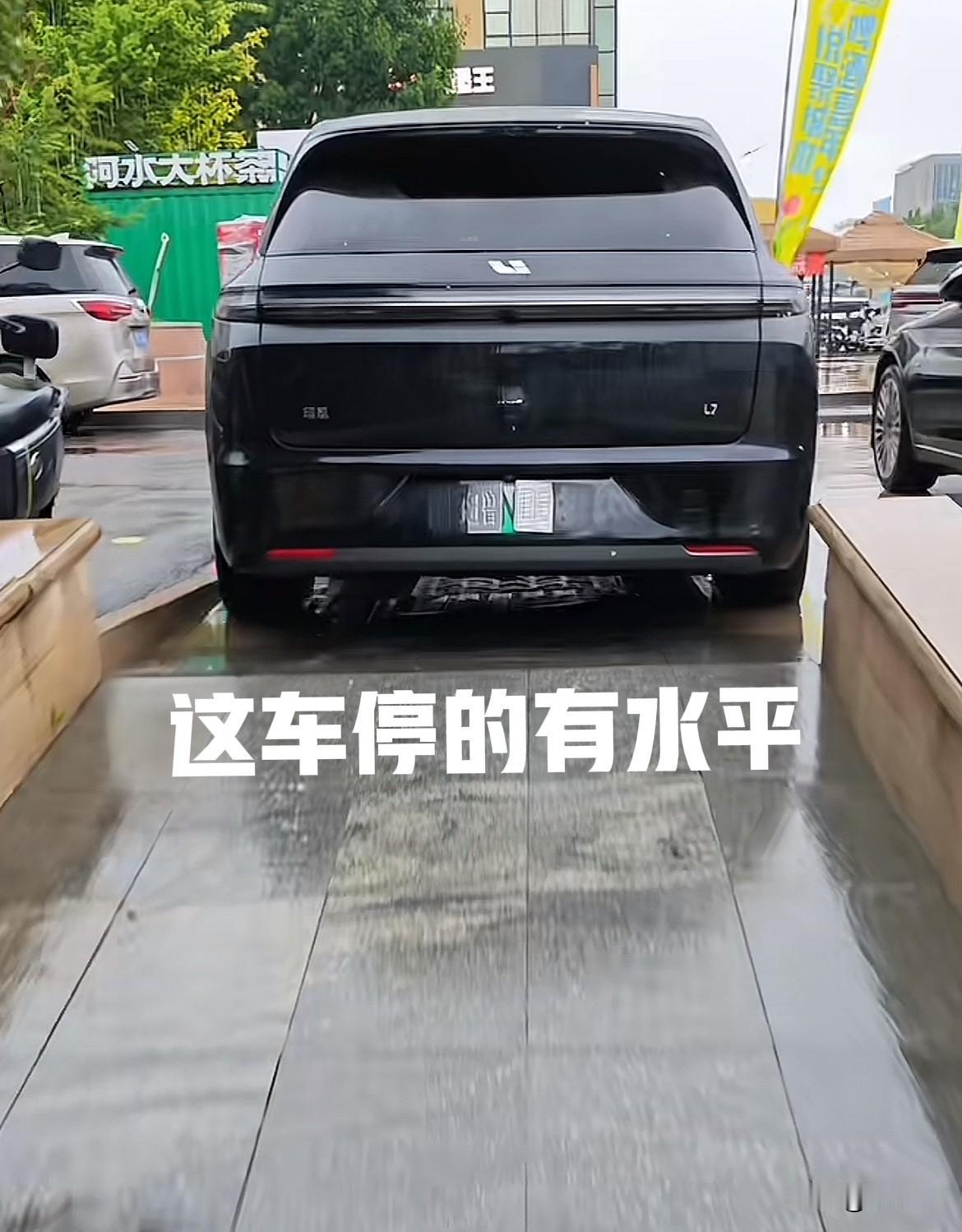 这车停的真有水平，不能怪别人给你车牌来个双折叠！