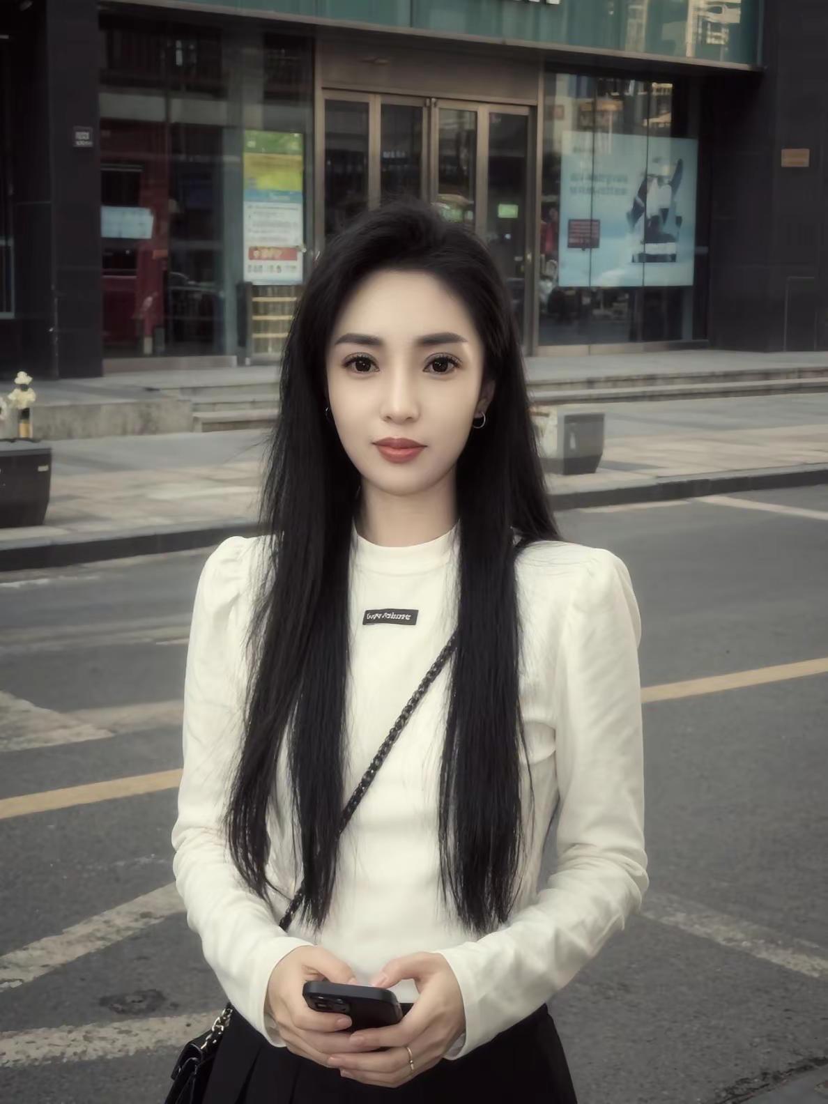 街拍穿搭清纯美女