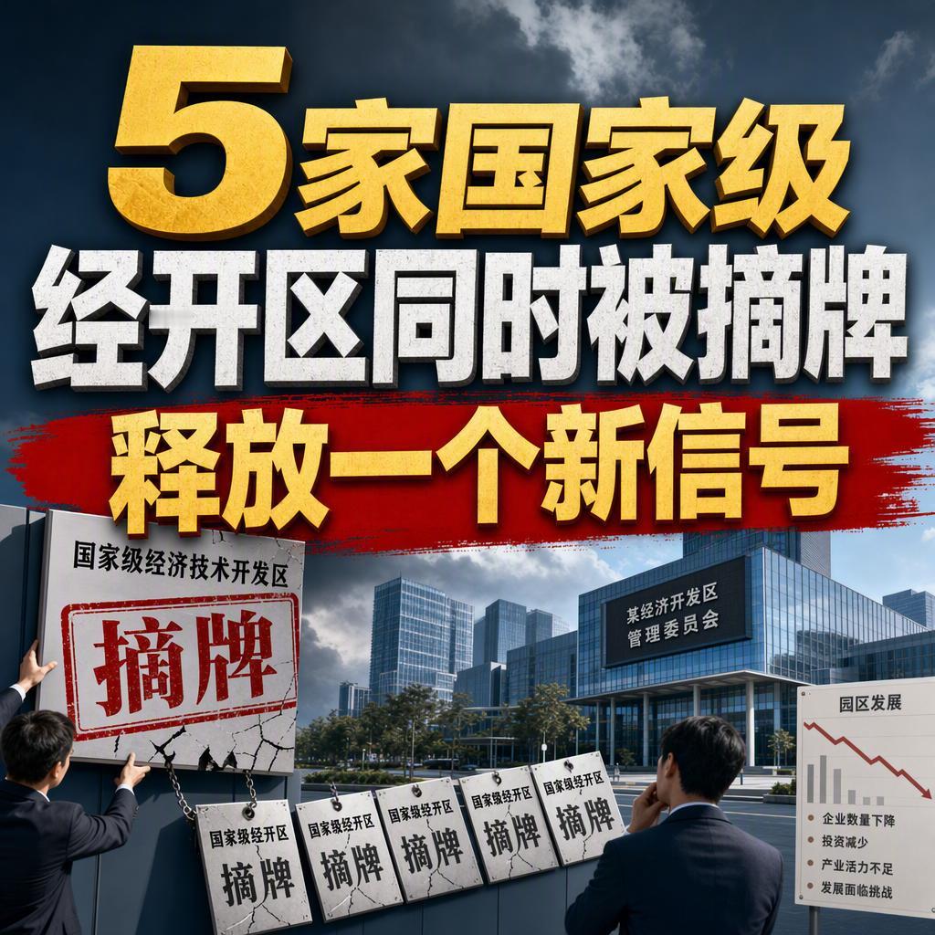 5家国家级经开区同时被摘牌，这在国家级经开区动态管理机制里，是退出数量最多的一次