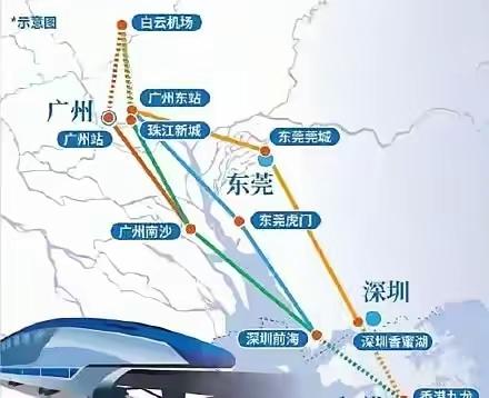 广深磁悬浮走东莞：大湾区融合的黄金通道广深磁悬浮规划舍南沙经行东莞，是大湾区
