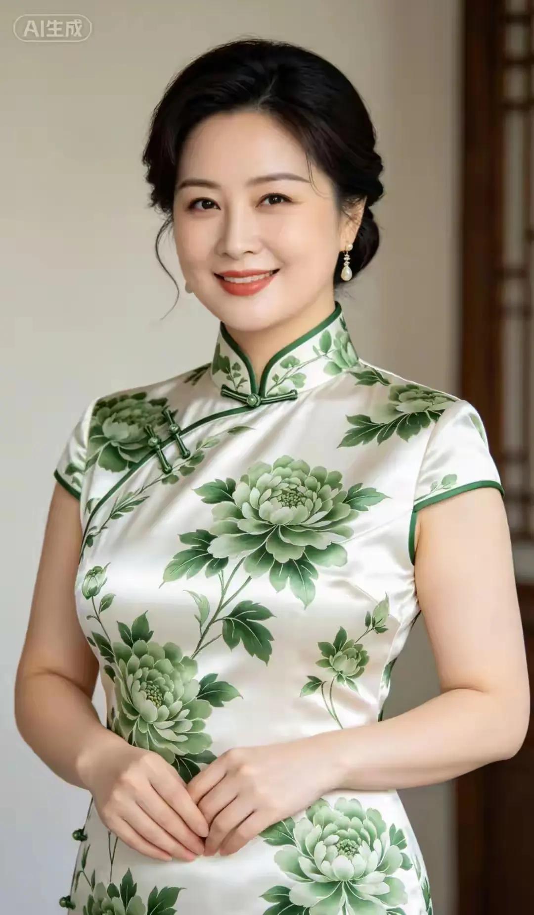 旗袍真的太能凸显女性魅力了！就像那位穿花旗袍的女士，瞬间就美出了新高度。像灰蓝