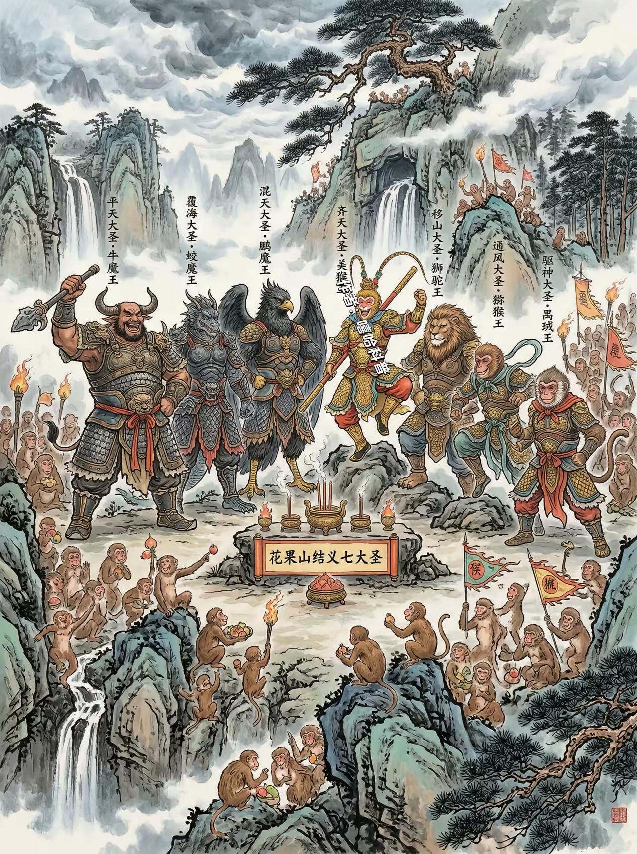 花果山结义七大圣，除了牛魔王，其他5位去哪了？提起《西游记》里的结拜兄弟，大