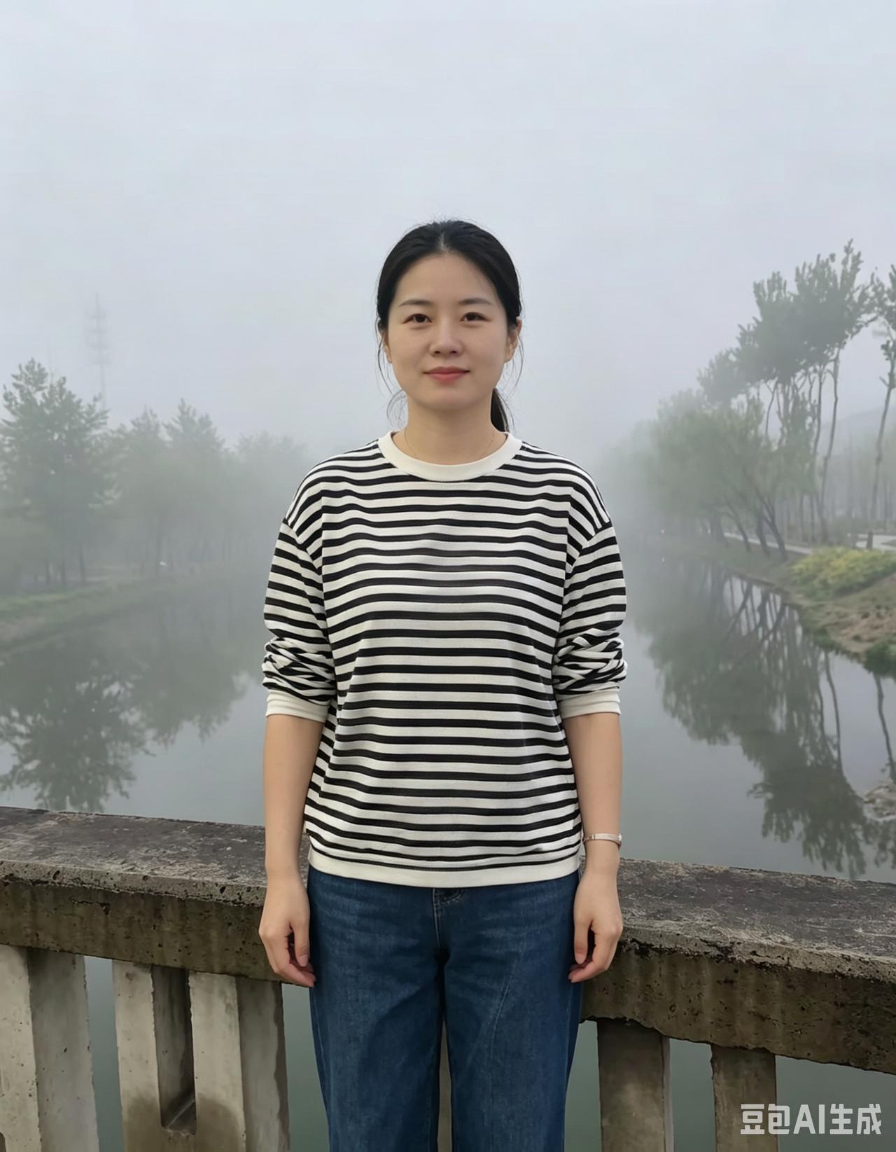 从河岸到广场从雾里到霓虹里同一件条纹衫装着不同的风和不同的光～蹦床