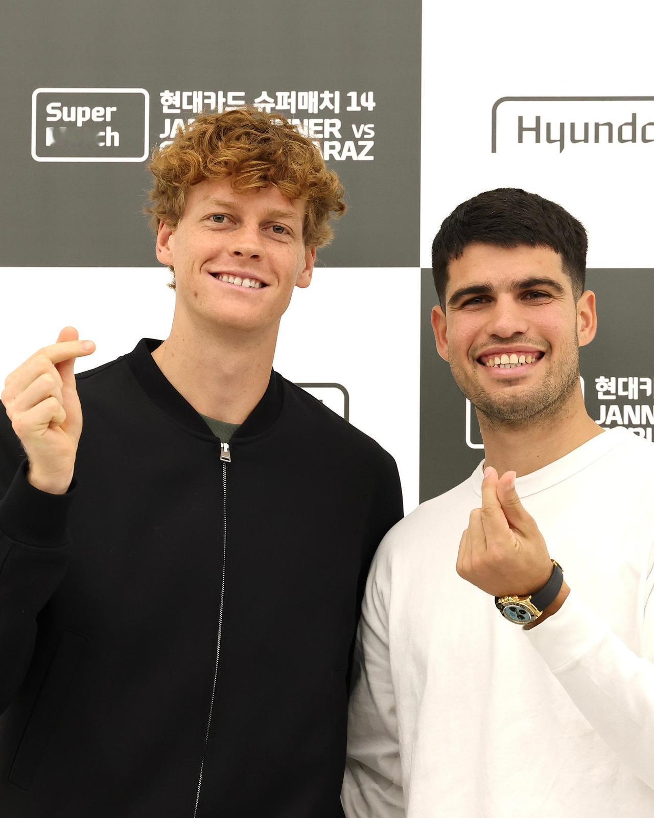 阿尔卡拉斯和辛纳此次在韩国表演赛的出场费均为230万美元，澳网冠军奖金仅仅277