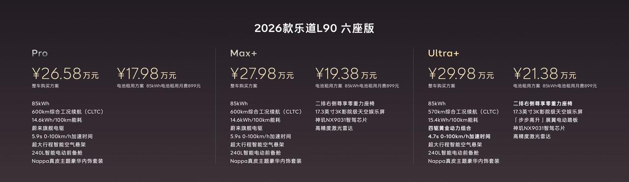 2026款乐道L90正式发布，看完配置，我觉得这台车更像是在重新定义家用大三排S