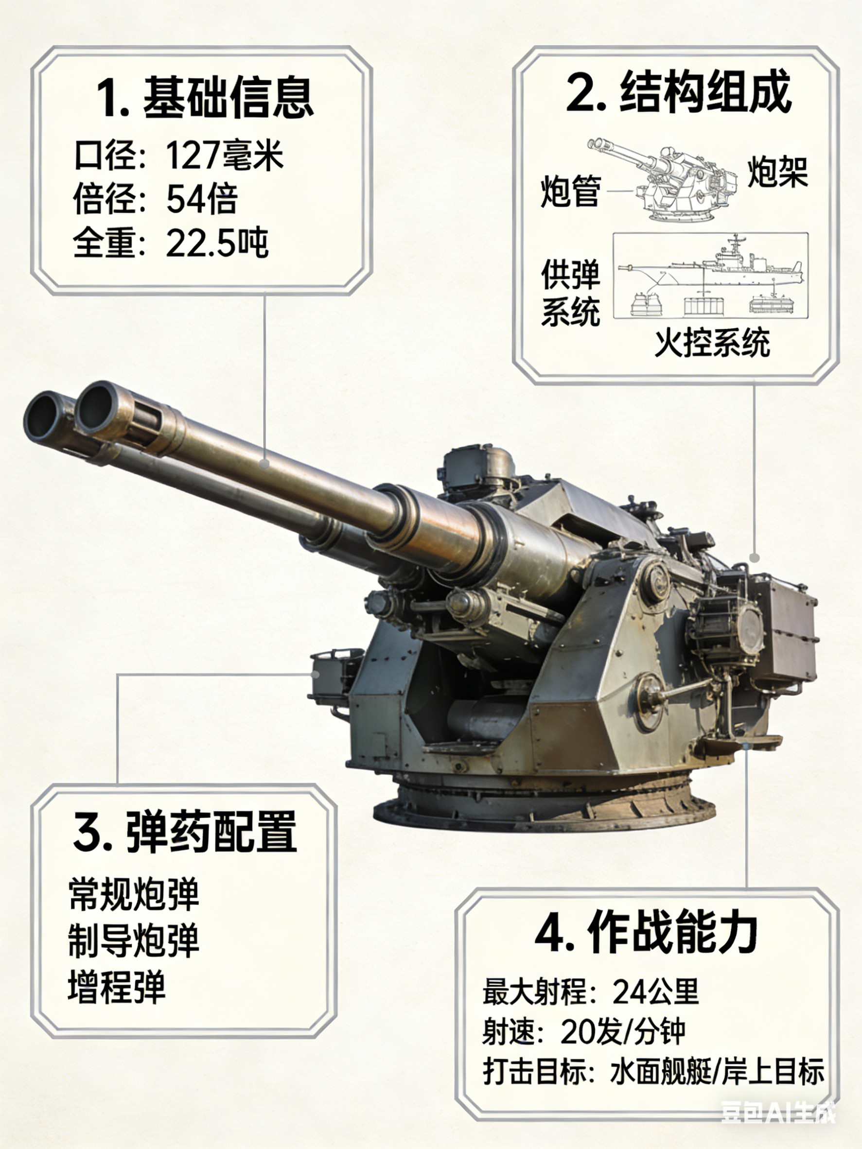 军事ai新视野Mk45型127毫米舰炮Mk45型127毫米舰炮是美国联合防