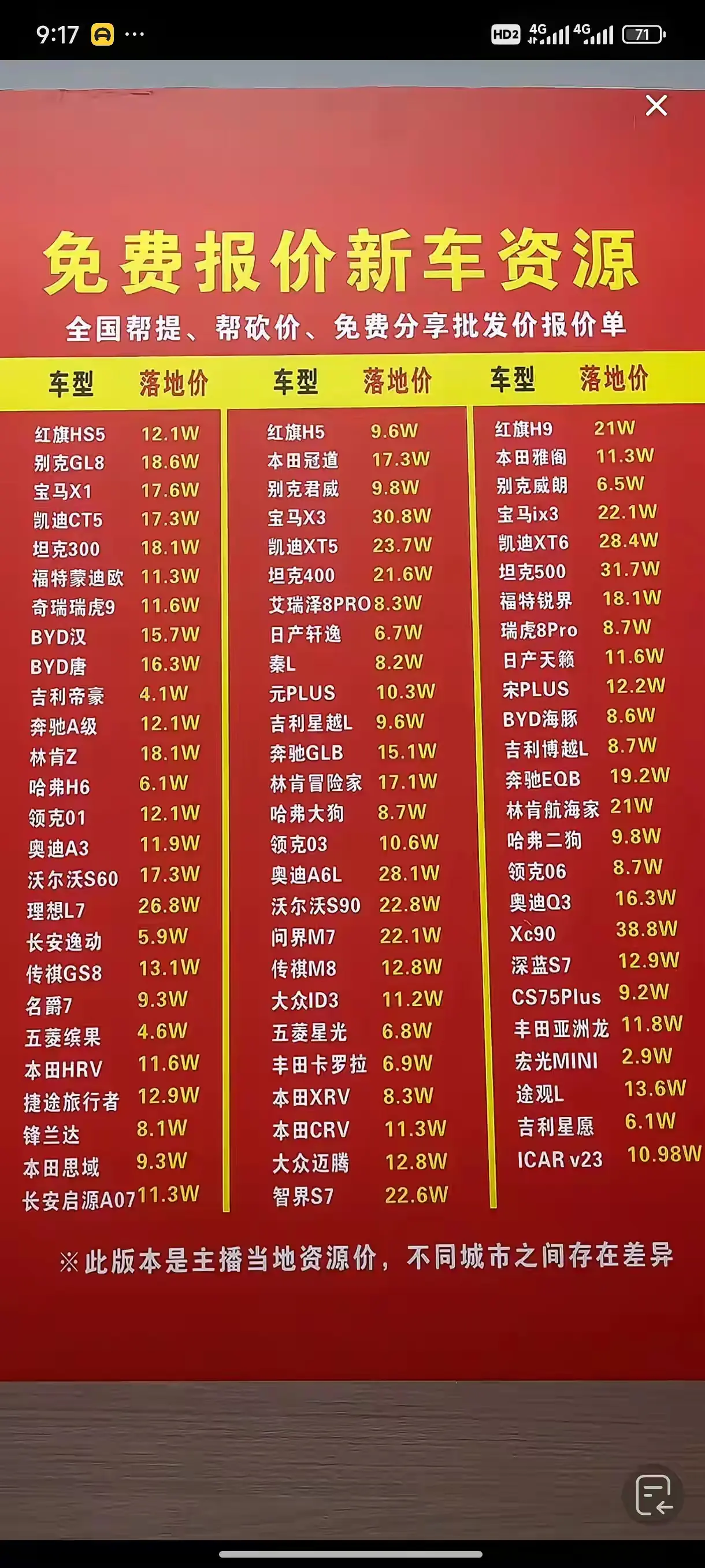 现在的车，都便宜成这样了？