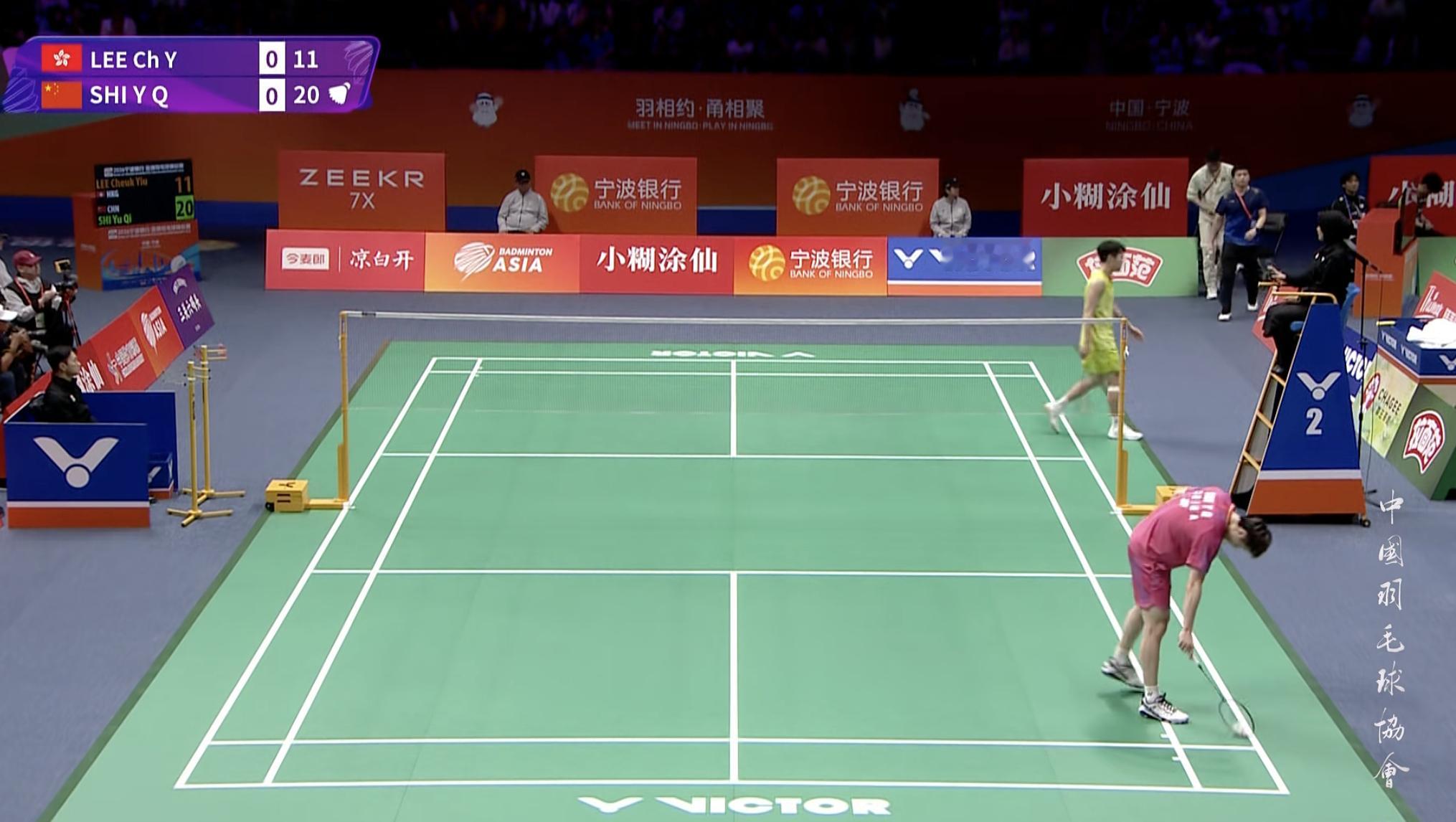 石宇奇🇨🇳21-11🇭🇰李卓耀2026年羽毛球亚锦赛中国羽毛球队