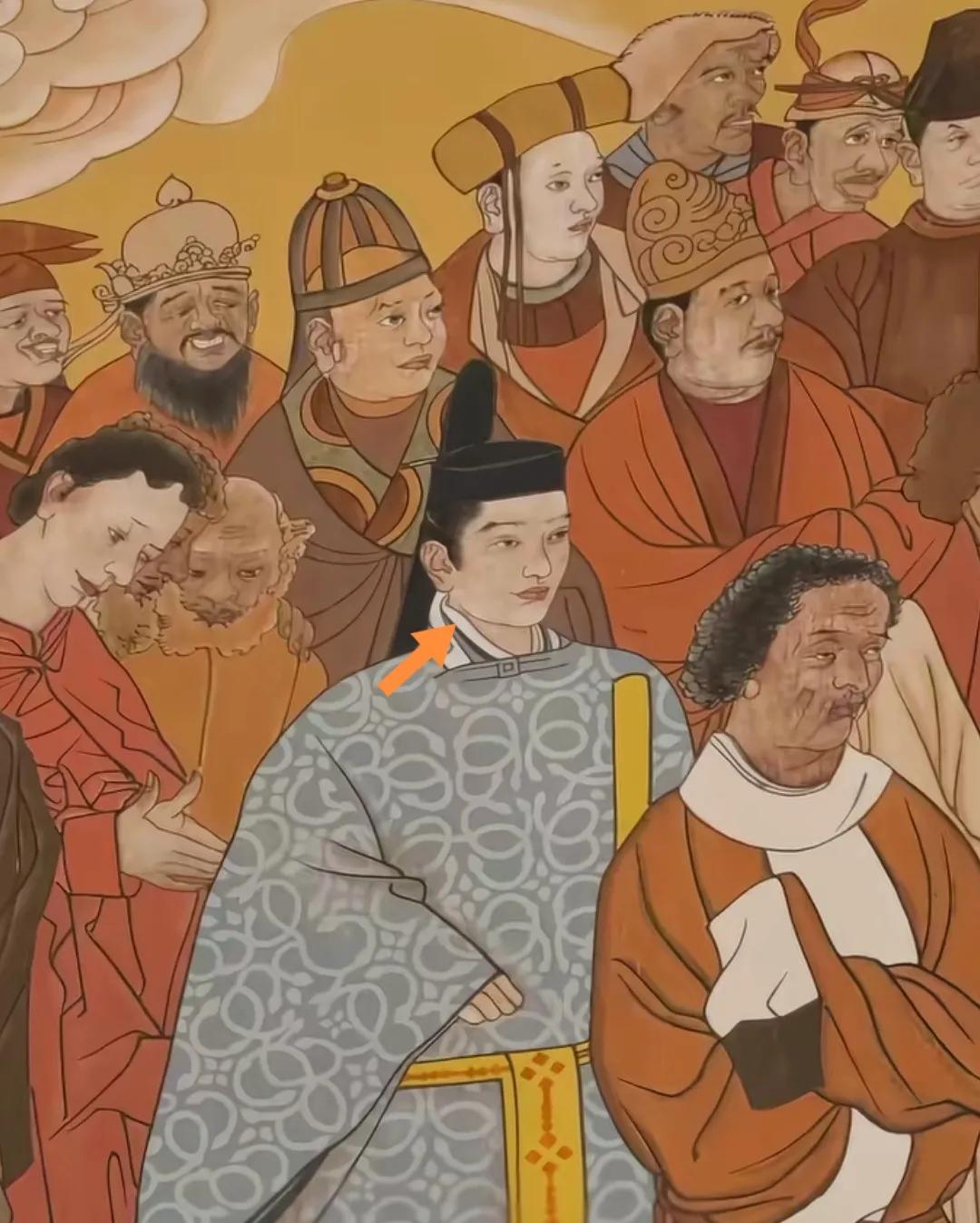 唐朝制时期日本叫“倭国”进贡唐朝大殿，后唐武则天赐名为：日本。