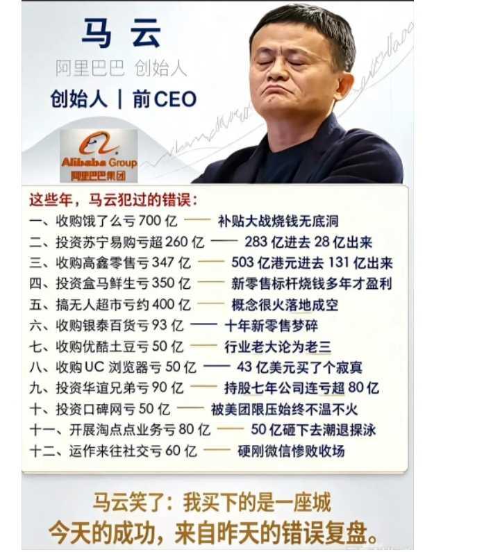 这些年，马云犯过的错