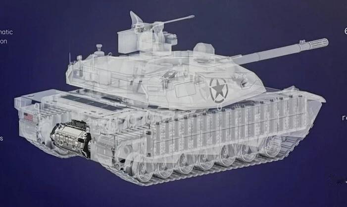 【美军最新款主战坦克曝光】美军最新款主战坦克，M1E3于今日在底特侓车展展出。