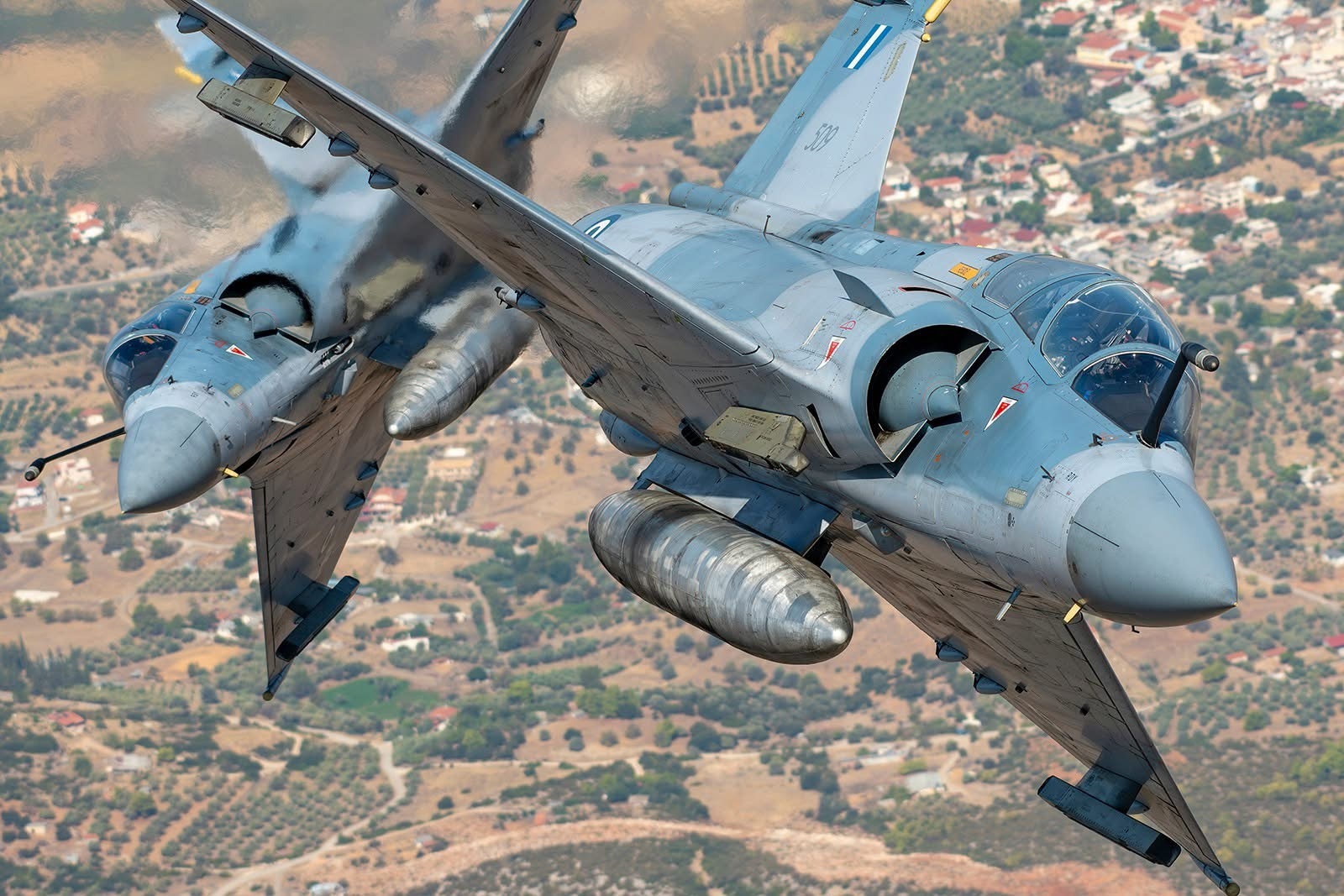 爱琴海阵风和幻影｜正向迎头视角空对空摄影今日阵风今日幻影希腊空军（HAF）第3