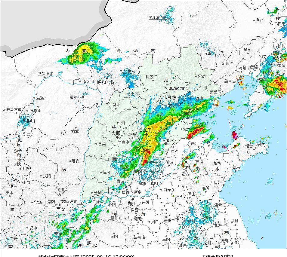 这两天华北中南部、黄淮北部的对流云团一波接着一波，根本停不下来，带来的雨水也非常