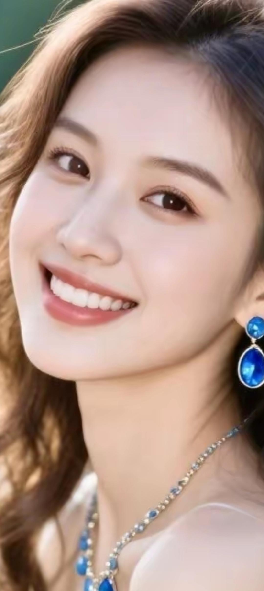 微笑的魅力，蓝宝石的闪耀，美丽动人！💎😊