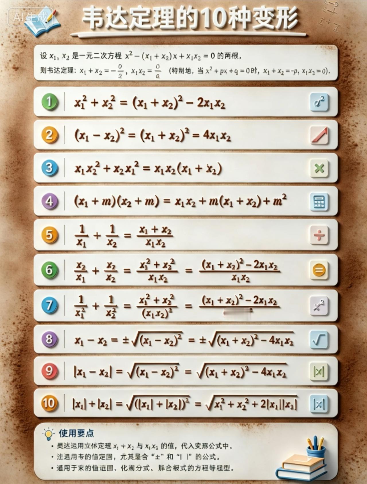 高考数学韦达定理的10种变形