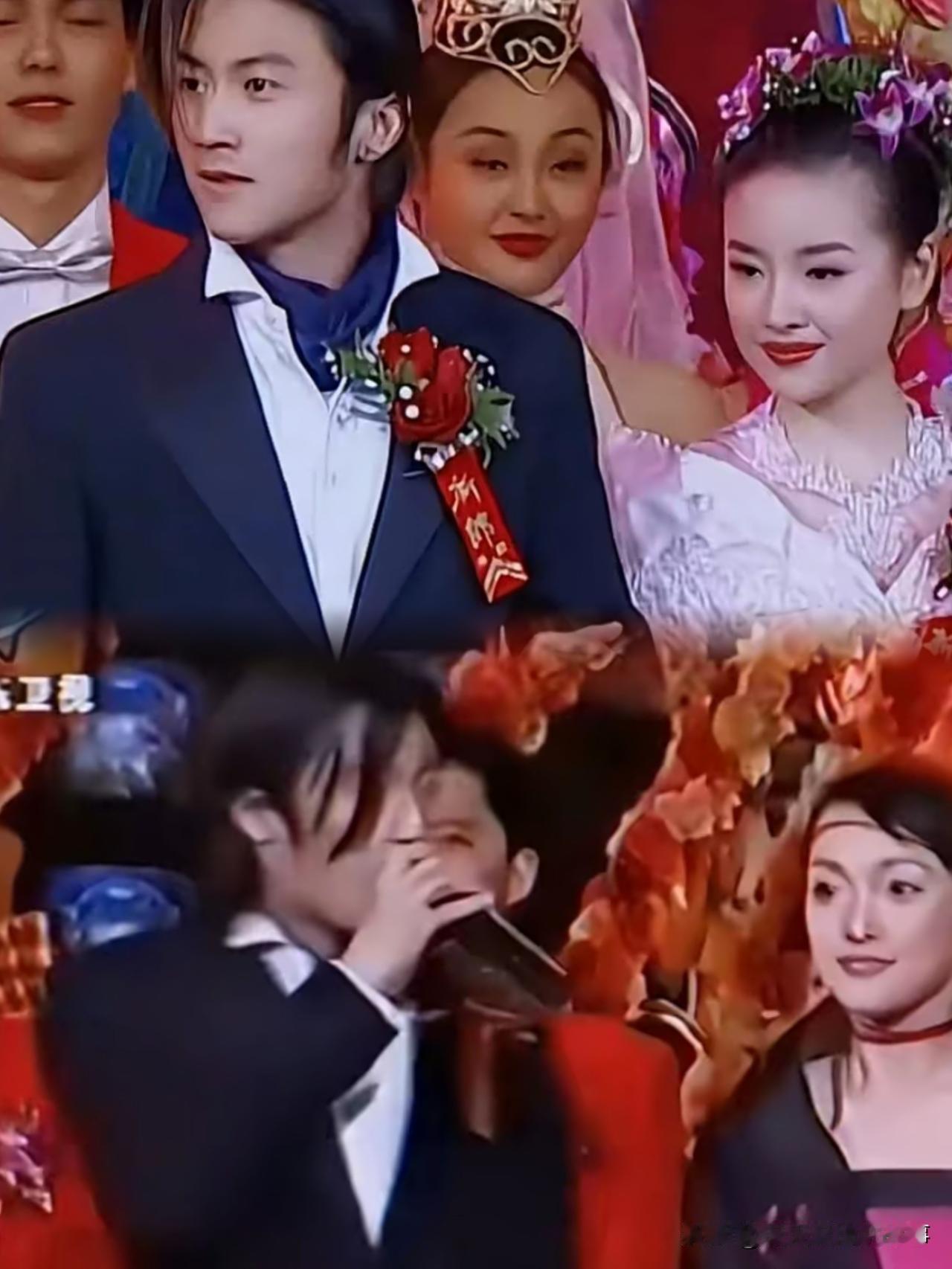 周迅和董洁原来这次活动是角色互换了，其实俩人大小差不多，但这段视频里周迅直接被衬