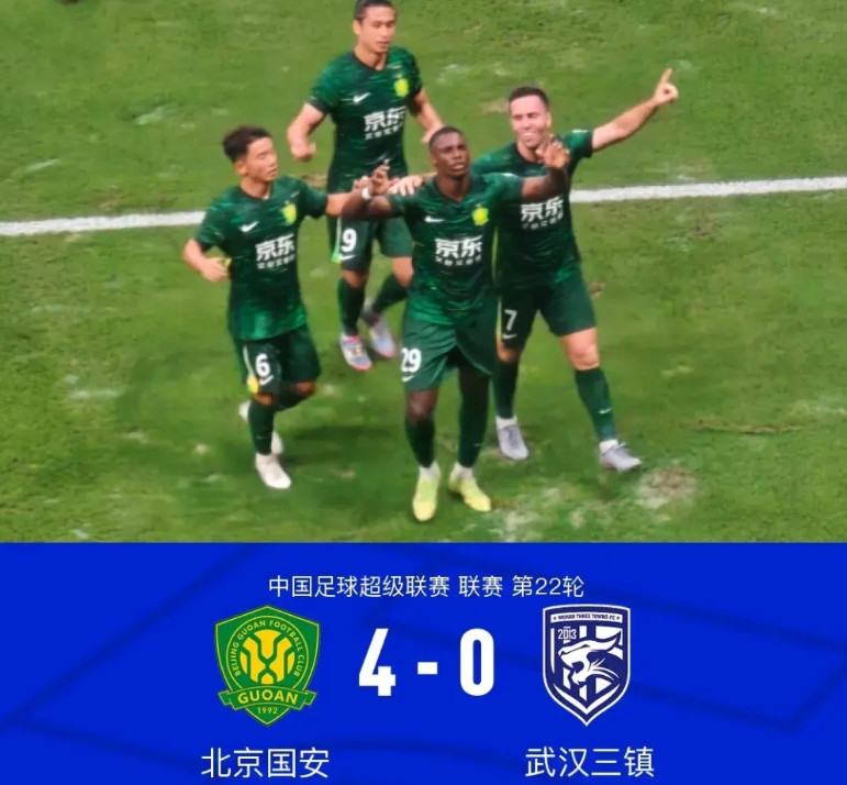4-0！看来北京国安很有可能拿下阔别16年的中超冠军啊。哪怕你不是这支球队的球