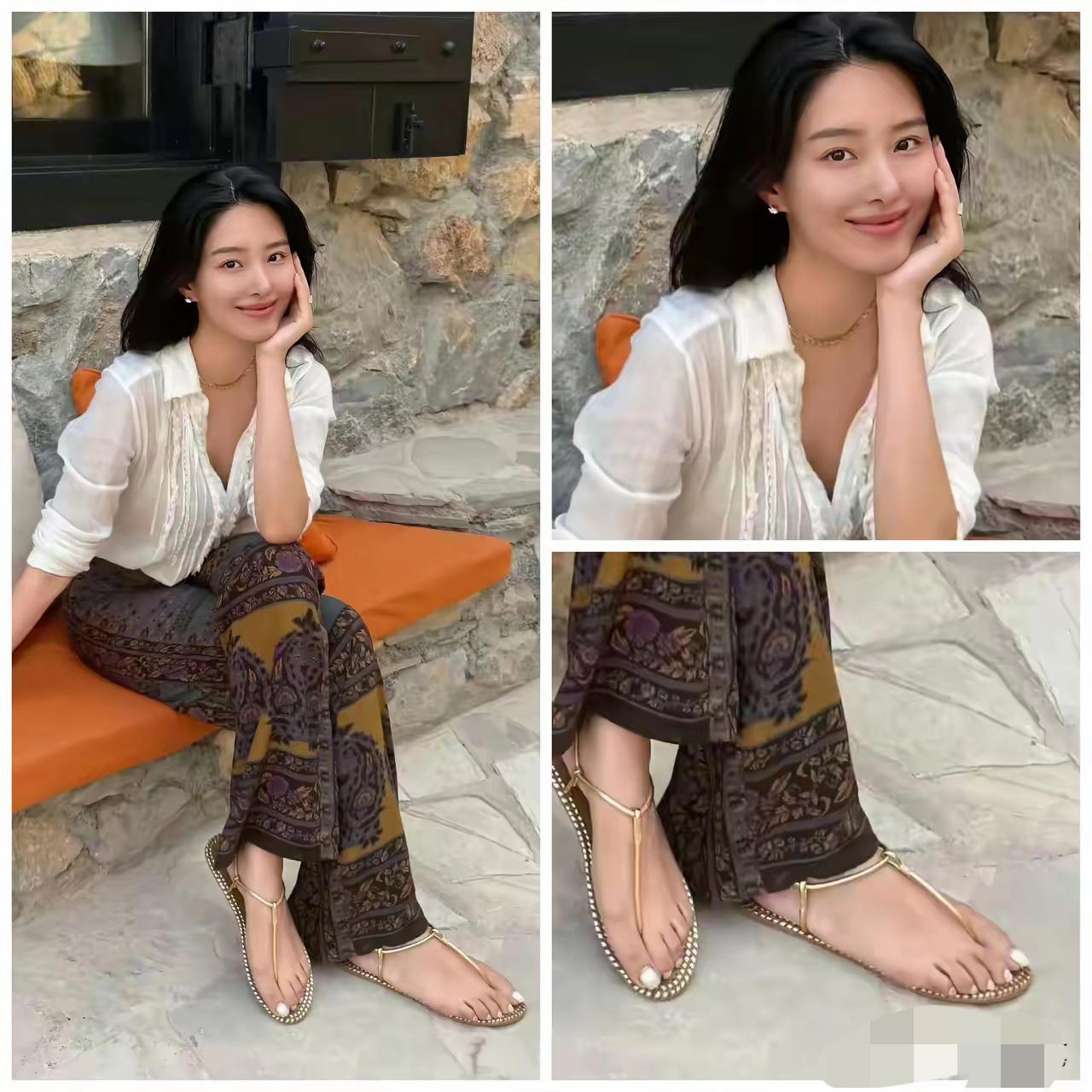 杨采钰非常漂亮，穿的鞋子也非常有气质