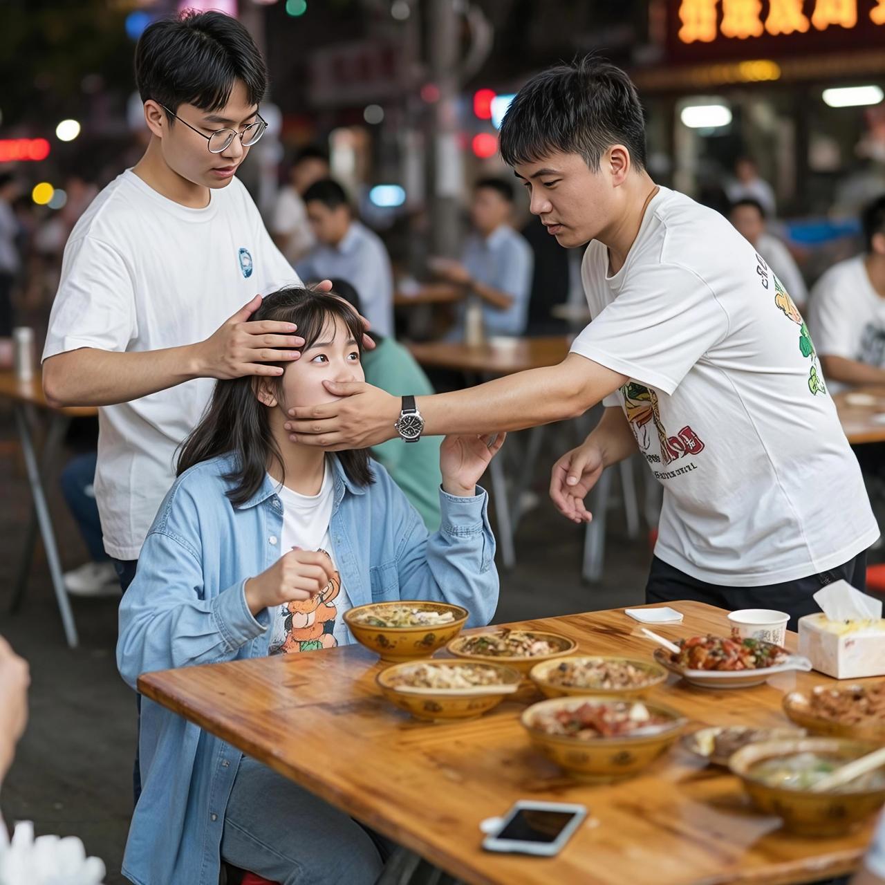 🔥南昌夜宵店“摸头事件”反转曝光！34岁男子伸手一刻，噩梦开始了…---