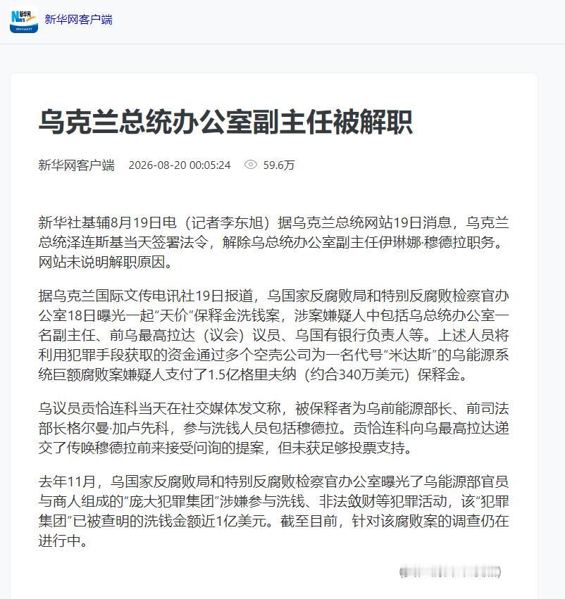 战场没崩，后院先炸了！乌克兰反腐败局直接冲进总统府，突击搜查总统办公室副主任的办