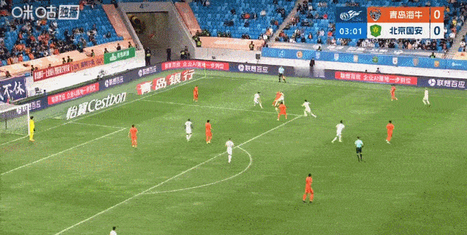 海牛0-1国安！怕什么来什么！看看这两个图，前一秒还在中场拼抢，转眼国安就造杀