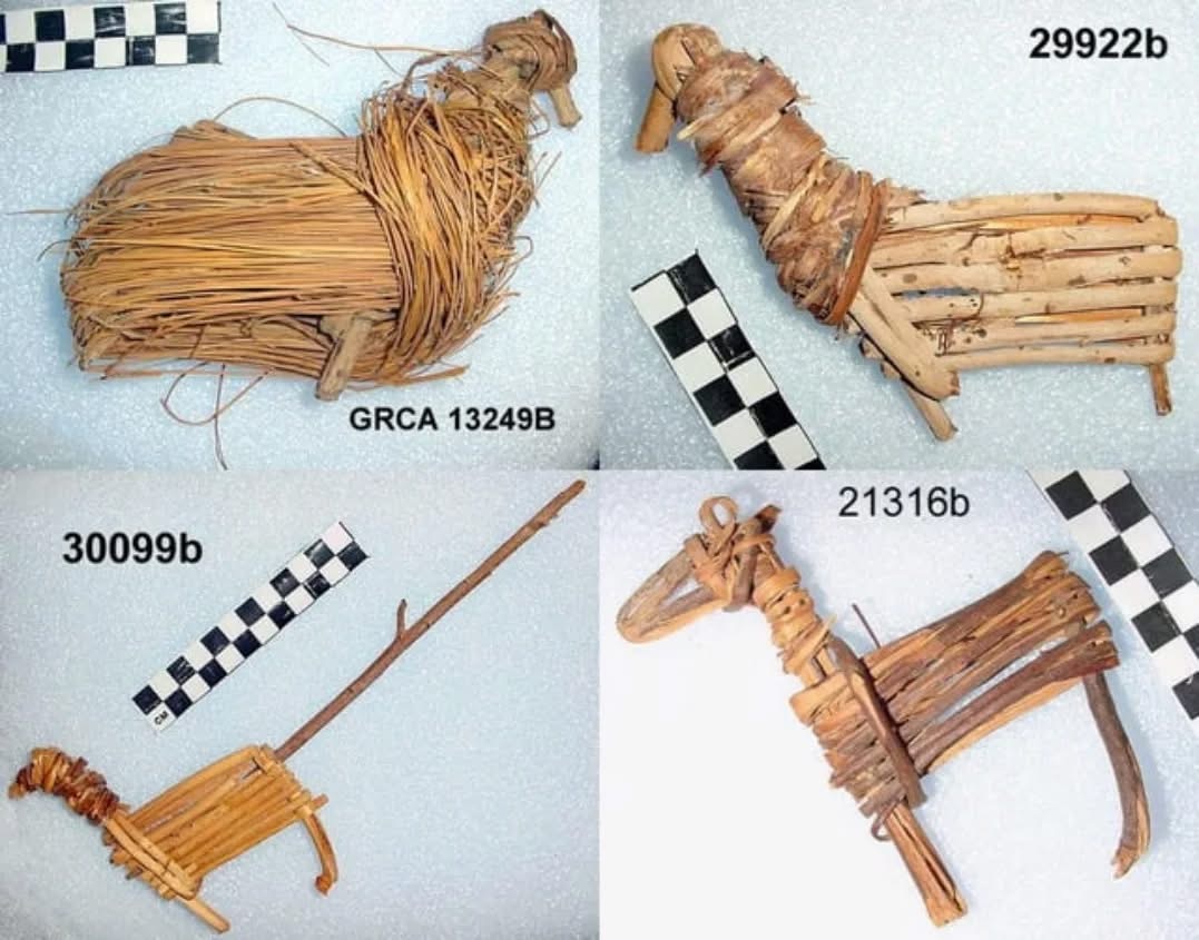4000年前，印第安人的枝条编织动物(可能是小孩玩具)，发现于大峡谷国家公园​