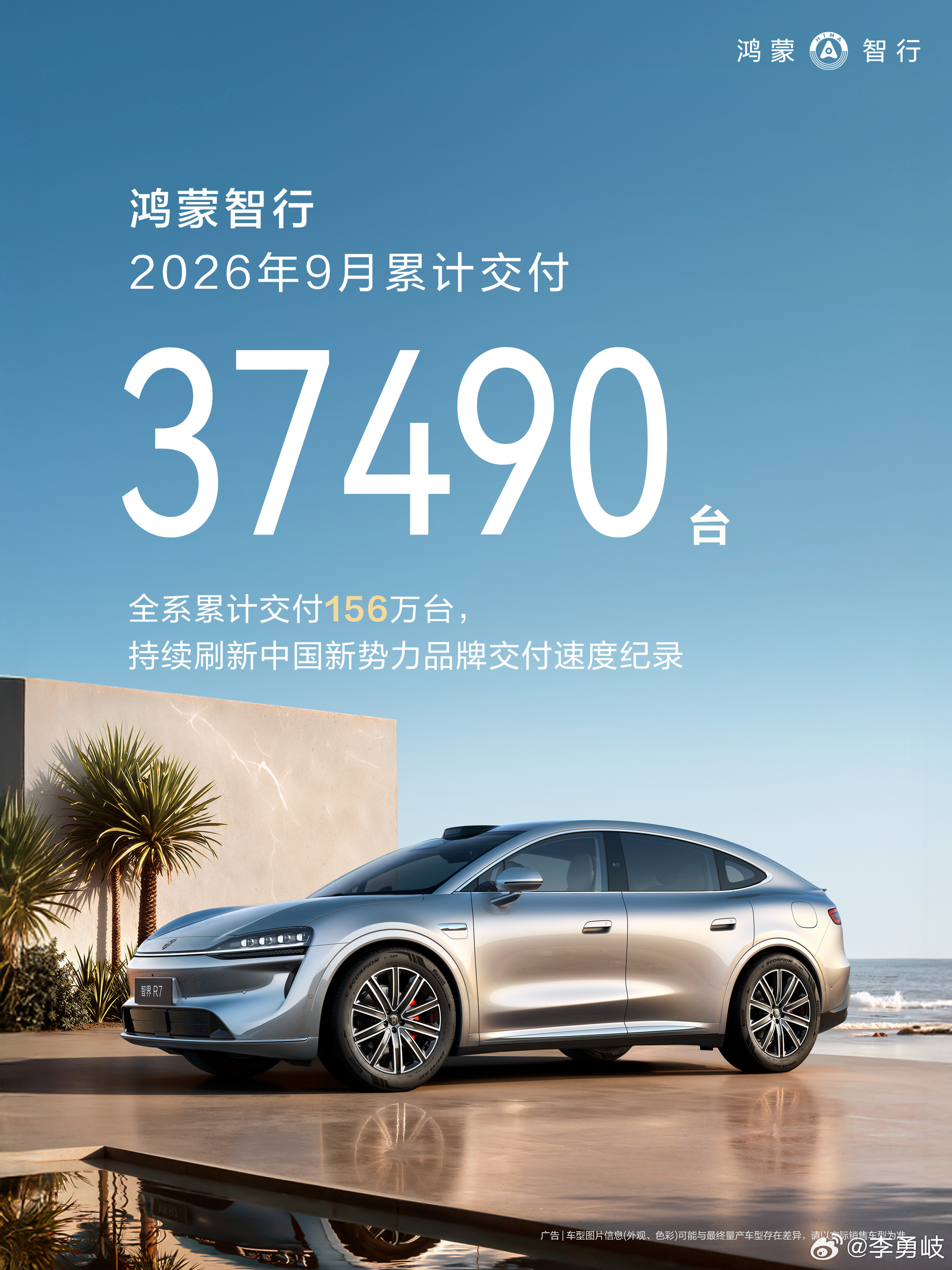 鸿蒙智行9月交付37490台要是不包含问界品牌那就属于暴跌了…[捂脸哭]​​​