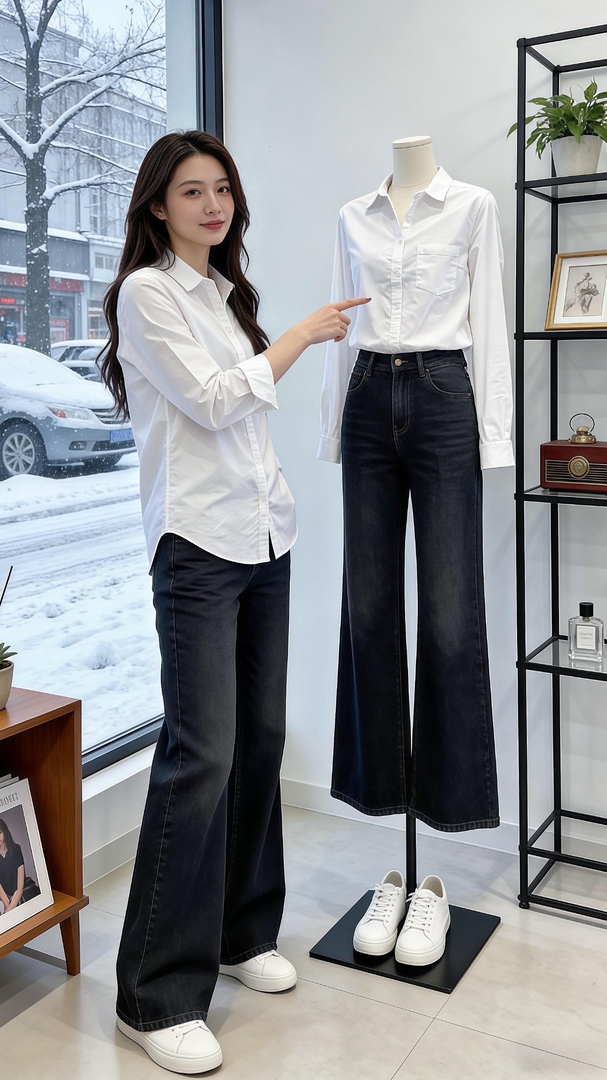 白衬衫简直就是基础百搭单品，与马甲叠穿的秋冬松弛感拉满啦～
