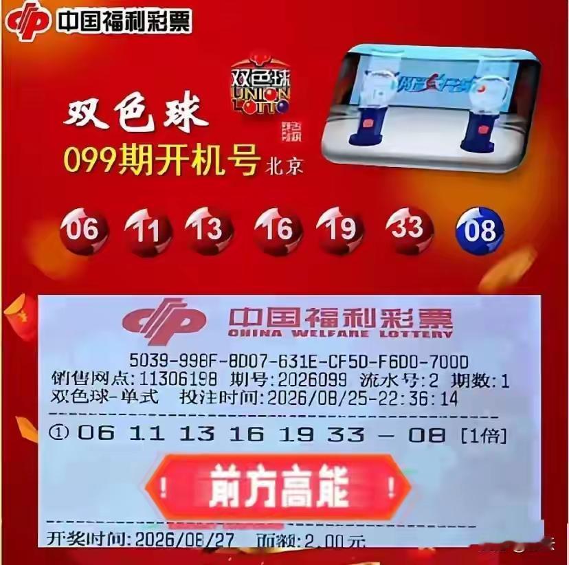 双色球26099期｜杀13红球深度分析上期26098开奖：红球08、16、