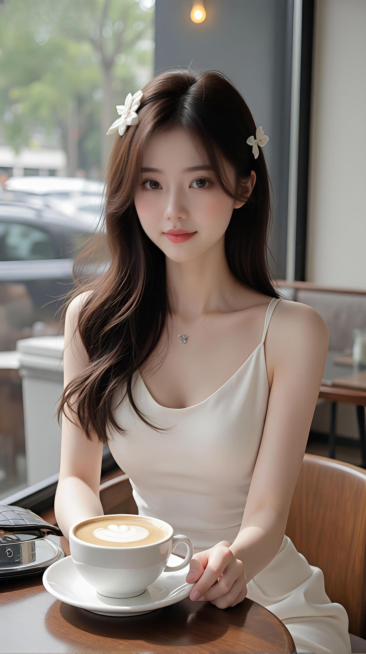 大哥，请你喝咖啡，你会给我面子吗？约你出来喝咖啡干净清新的日常穿搭气质型美