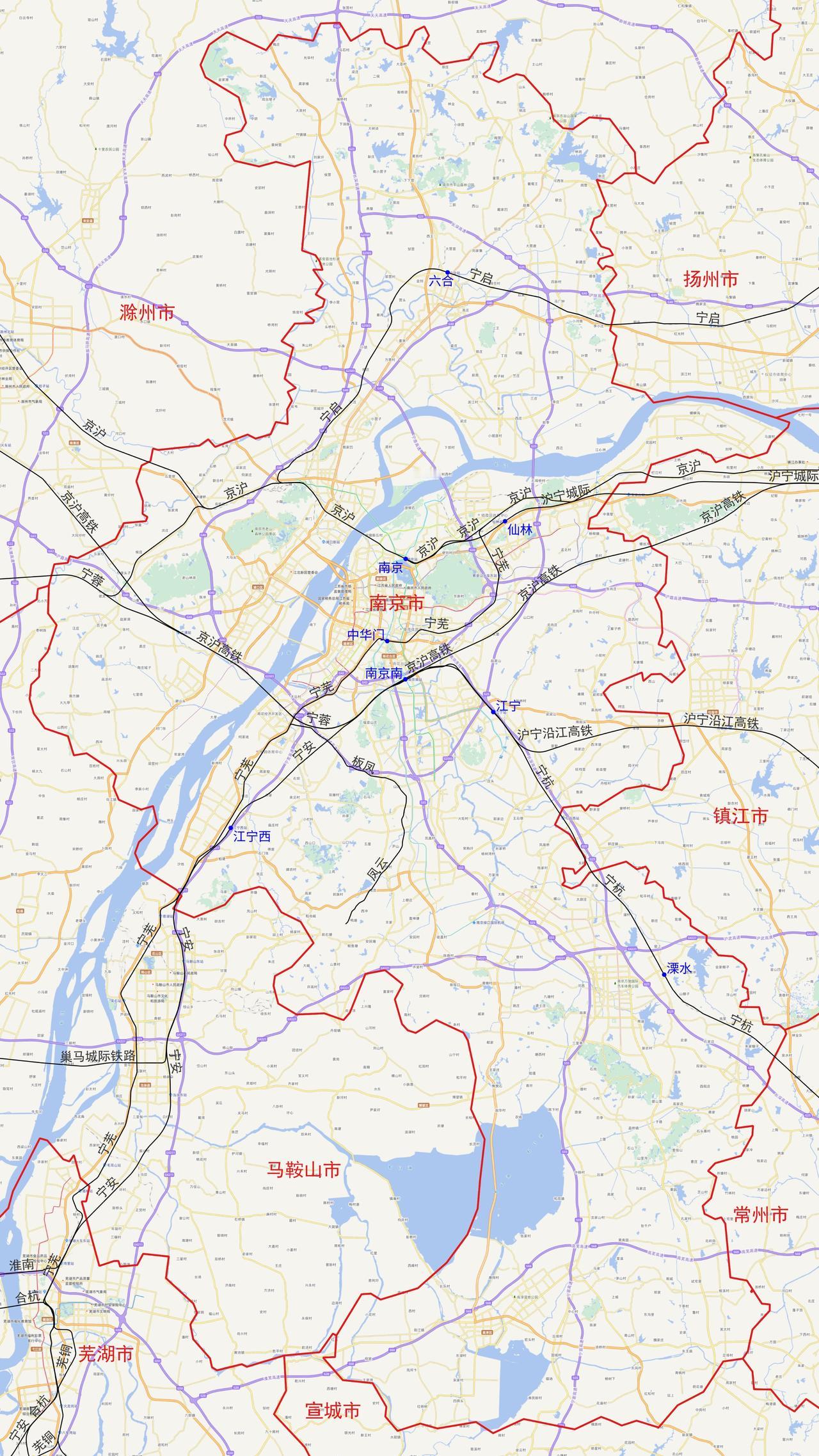 江苏省南京市铁路及客运站分布图根据铁路12360数据，江苏省南京市目前有以下8