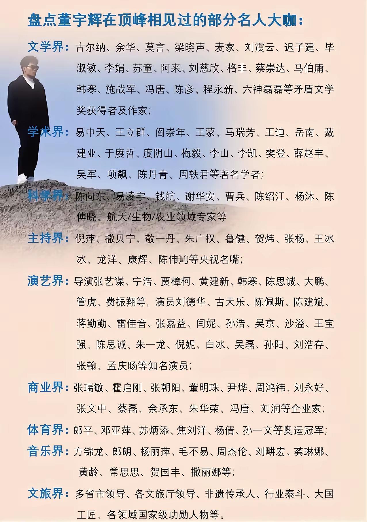 原本我以为董宇辉能见到那么多名人大咖这种人脉资源，全是他的前老板俞老师的引荐给他