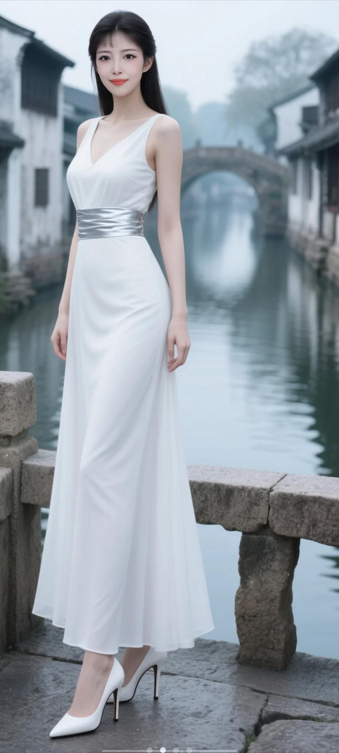 一款白色长裙，好看吗？