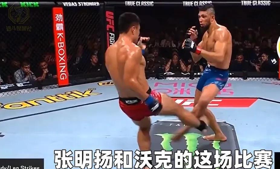 昨天UFC比赛，张明扬对沃克，双方都使用了卡夫踢，这是沃克我的卡夫踢踢对了地方，