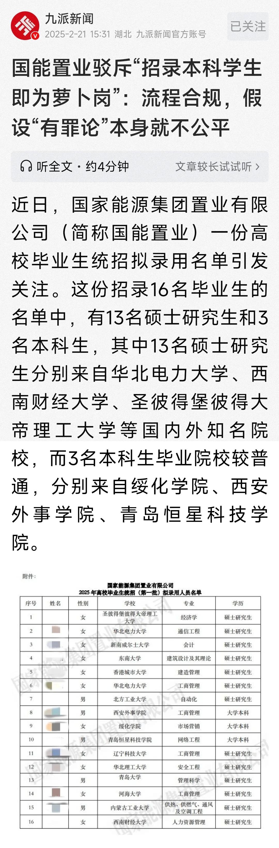 虽然我不知道这次国能集团招聘，是不是真的“萝卜招聘”，但是，本应十分激烈的竞争，