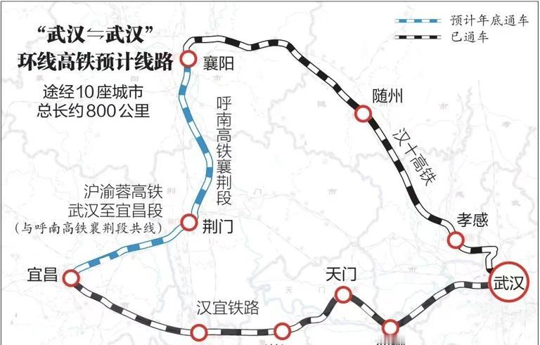 继“米”字形高铁枢纽之后，环形高铁成了不少省份的又一目标。近日，中国铁路武汉局