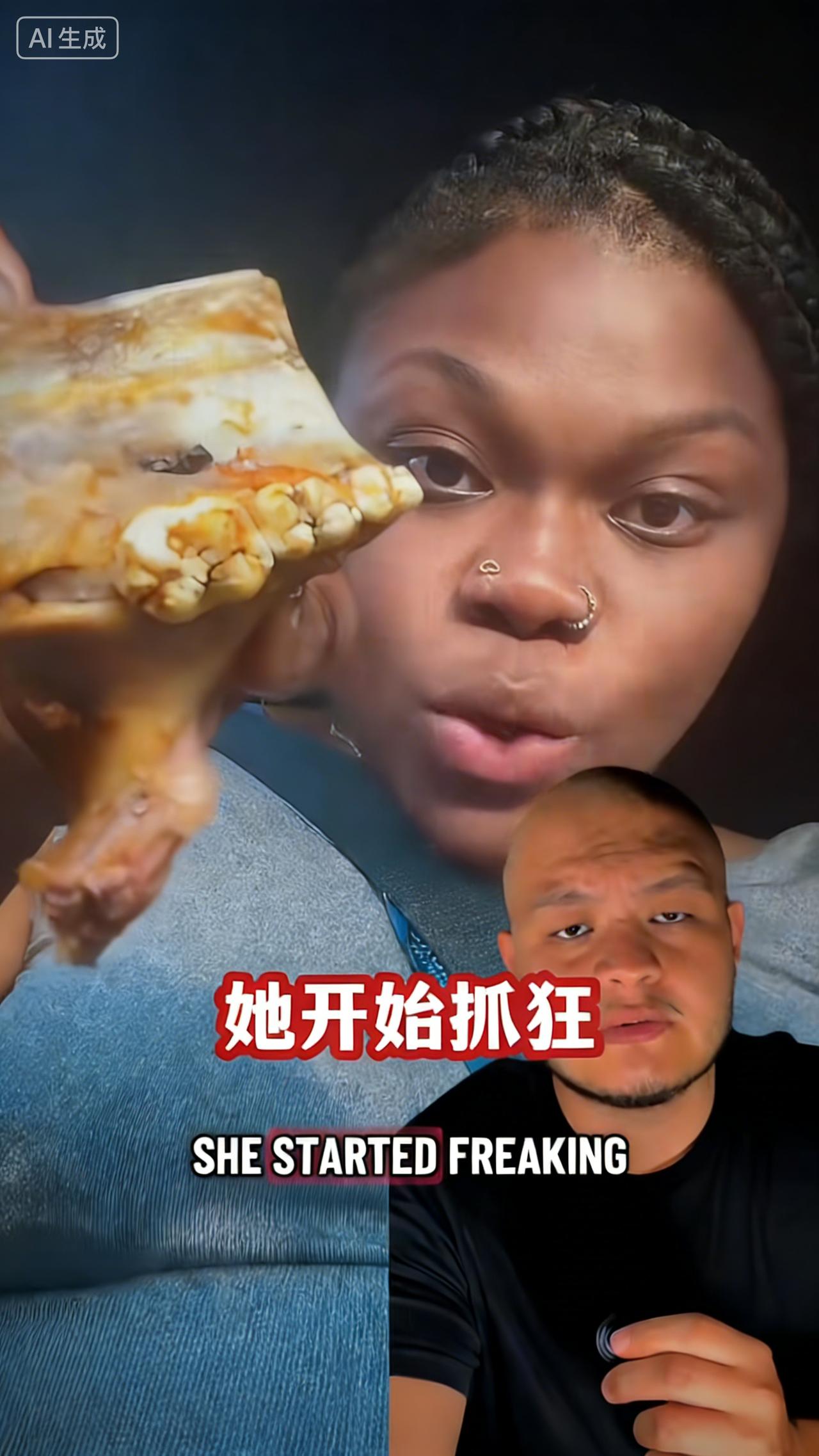 一个美国女孩在她的食物中发现了令人惊惧的东西。一个美国女孩，在阿巴拉