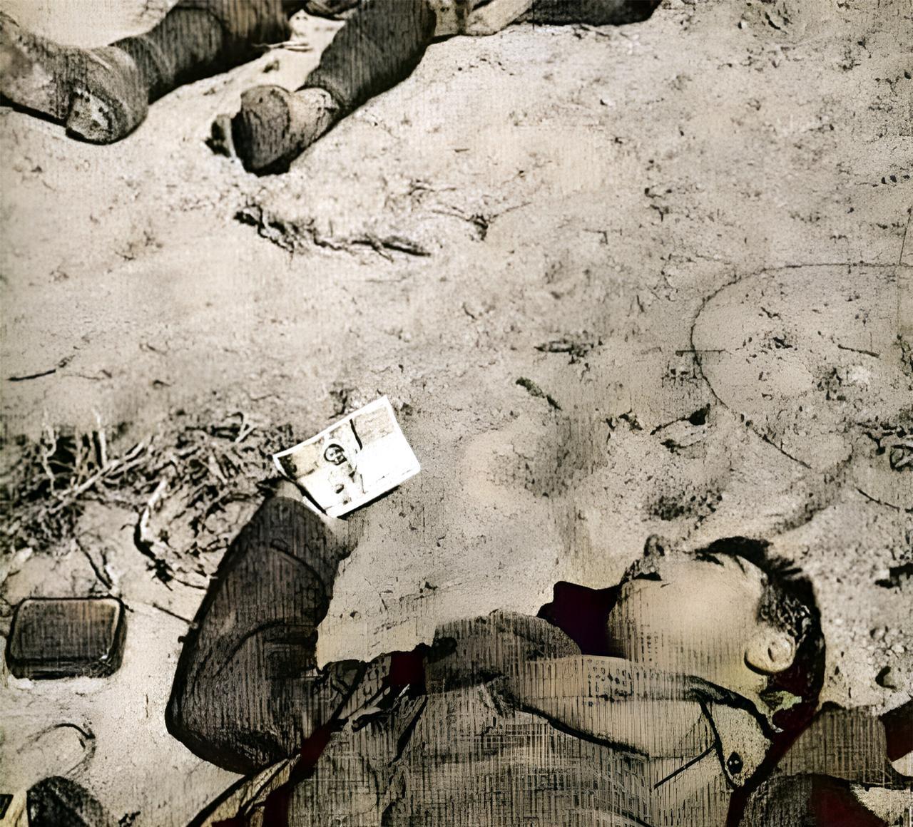 这是1940年北非一名意大利士兵阵亡在战场上。他在生命的最后一刻从怀里掏出孩子的