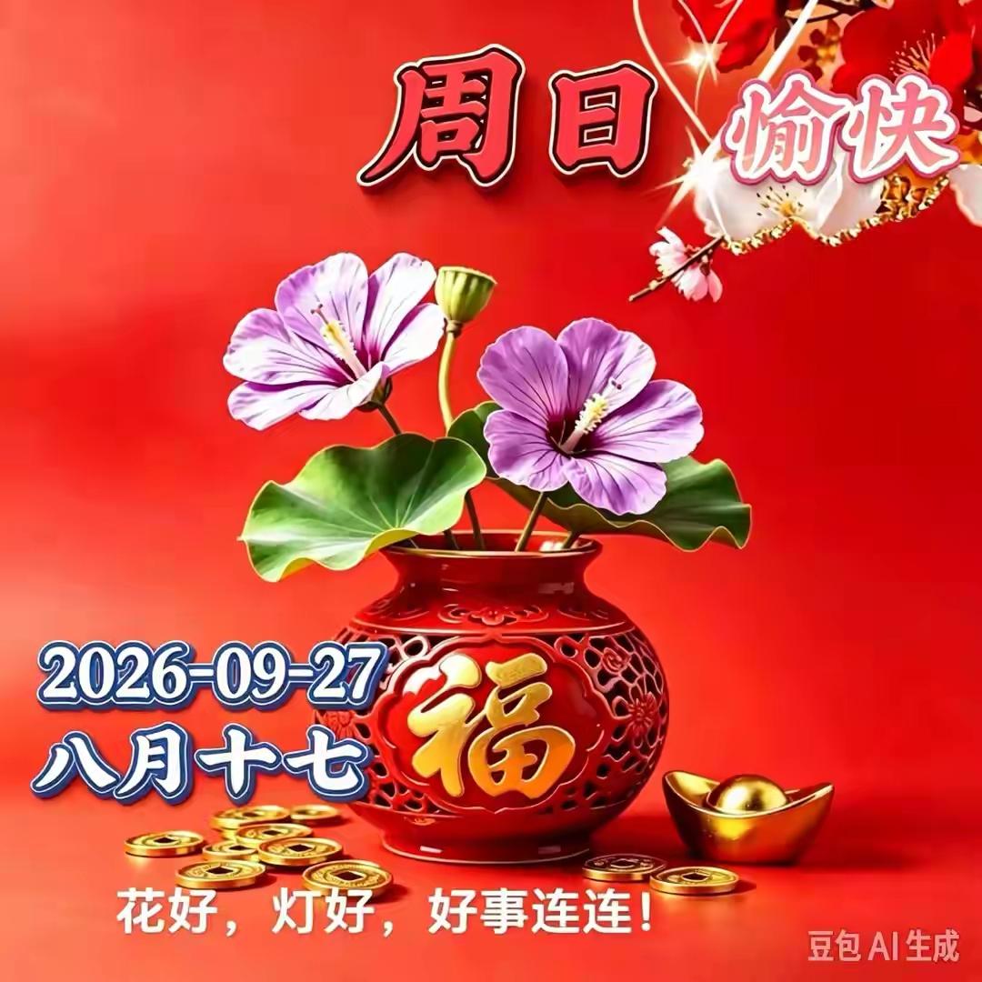 周日晨光缓缓而来，放下一周忙碌，享受悠闲时光。相逢是缘，问候暖心，愿秋风不燥，岁