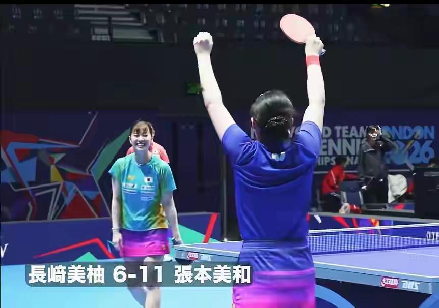 【伦敦世乒赛，张本美和锐不可当，日乒女队教学赛连胜长崎美柚、面手凛和桥本帆乃香】